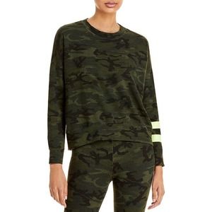 Sundry Arm Stripe Camouflage Sweatshirt In Olive